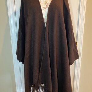 Brown Cashmere Shrug with Relaxed Fit